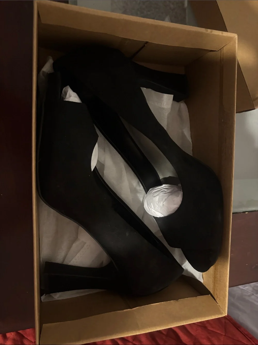 Worthington Black Peep-Toe Heels